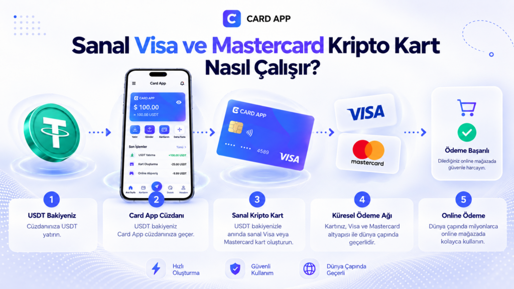 Sanal Visa ve Mastercard Kripto Kart Nasıl Çalışır?