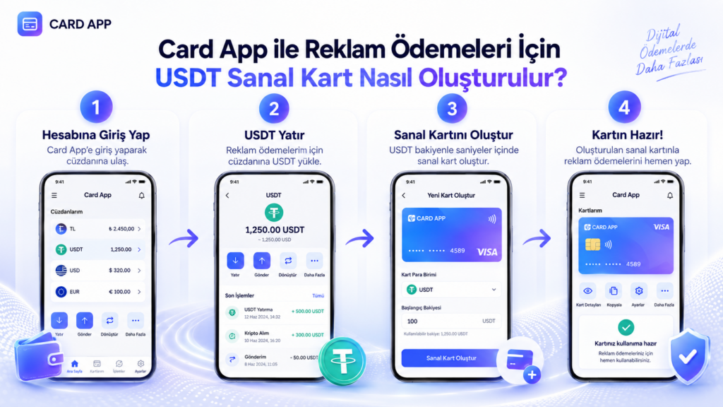 Card App ile Reklam Ödemeleri İçin USDT Sanal Kart Nasıl Oluşturulur?